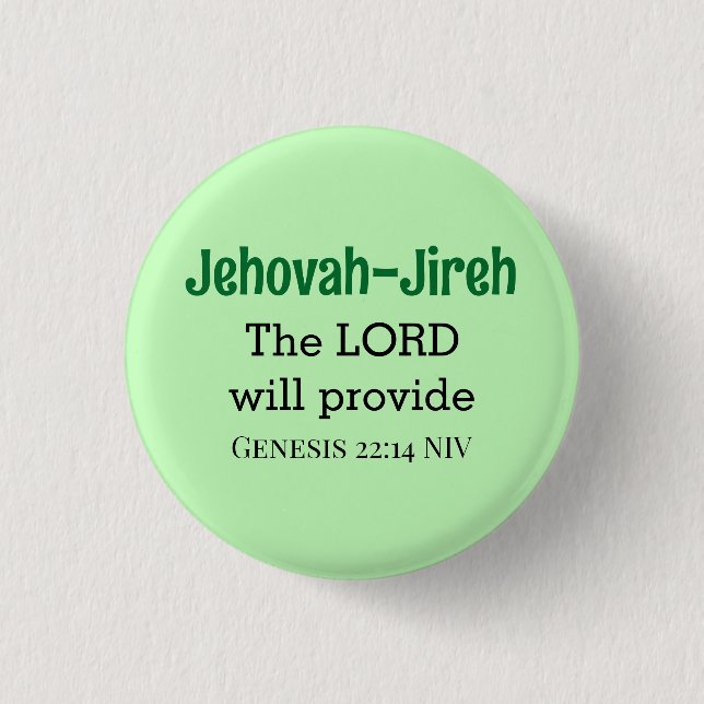 Der Herr wird die Bibel Verse Licht Grün geben Button (Vorderseite)
