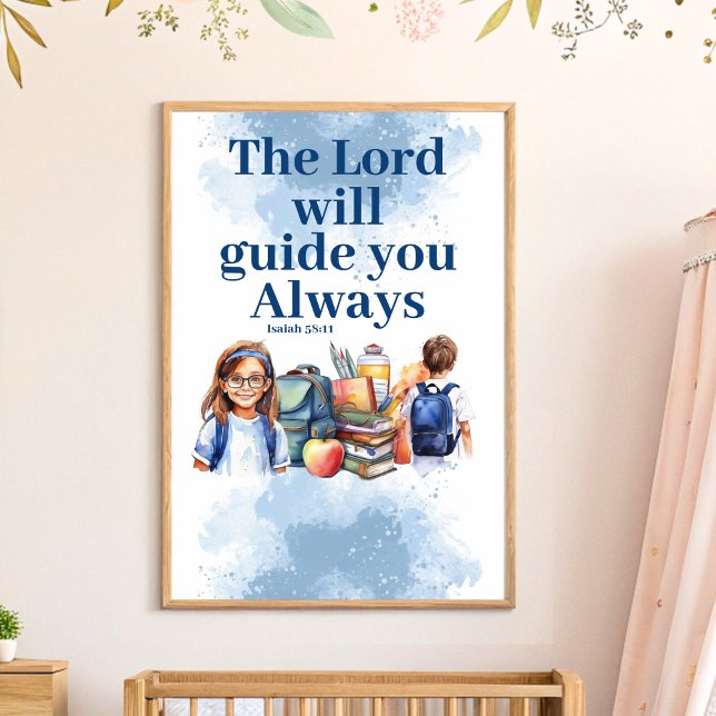 Der Herr wird Ihnen Christliches Kinderzimmer Maue Poster (Von Creator hochgeladen)