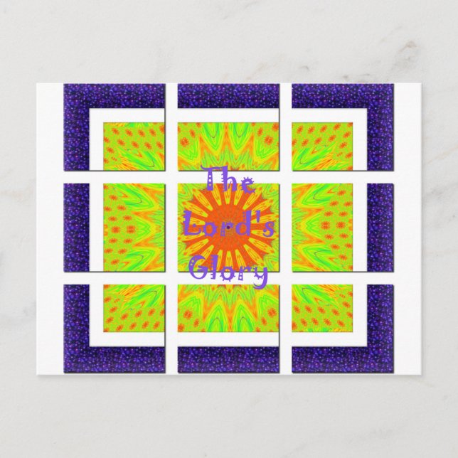 Der Herrgott: Schöne, phantastische, bunte Kunst Postkarte (Vorderseite)