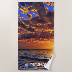 Der herrliche Sonnenuntergang auf den Bahamas Strandtuch