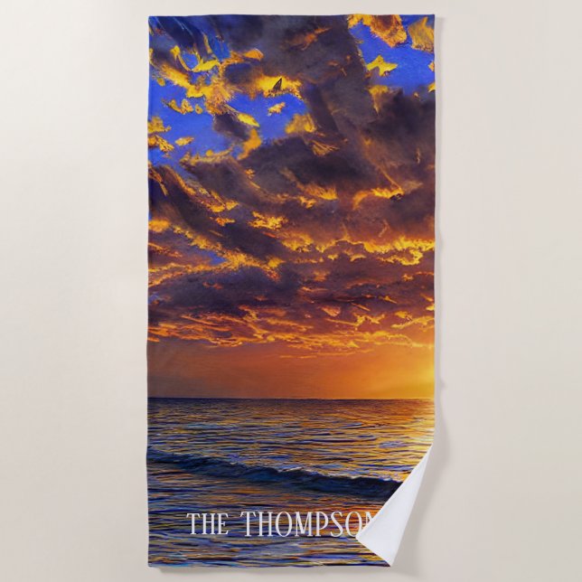 Der herrliche Sonnenuntergang auf den Bahamas Strandtuch (Vorderseite)