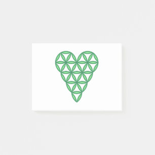 Der Herz des Lebens – Grün/3D. Post-it Klebezettel