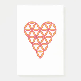 Der Herz des Lebens – Orange/3D. Post-it Klebezettel