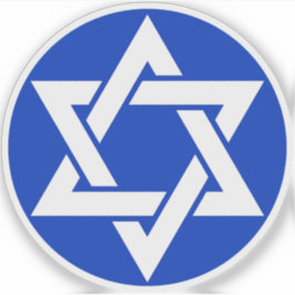 Der Hexagram (weiß auf blau) Aufkleber