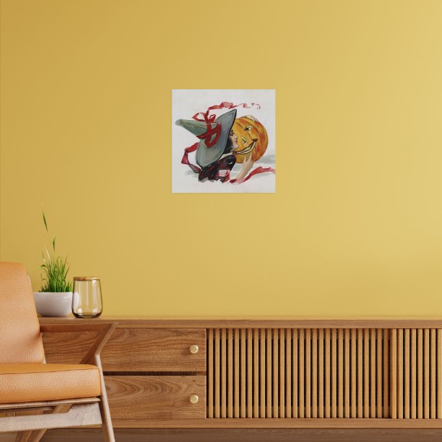 Der Hexenkuss: eine Kürbislaterne zu Halloween Poster (Wohnzimmer 2)