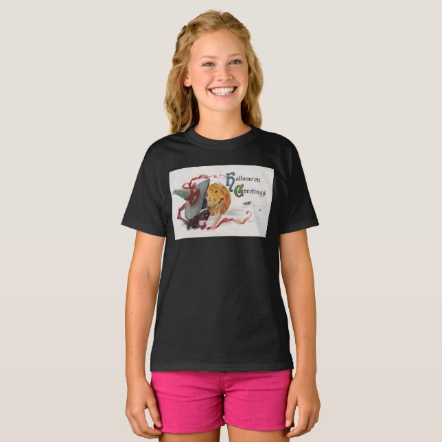 Der Hexenkuss: eine Kürbislaterne zu Halloween T-Shirt (Vorne ganz)