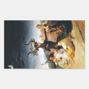 Der Hexenzirkel Francisco José de Goya Meisterwerk Rechteckiger Aufkleber