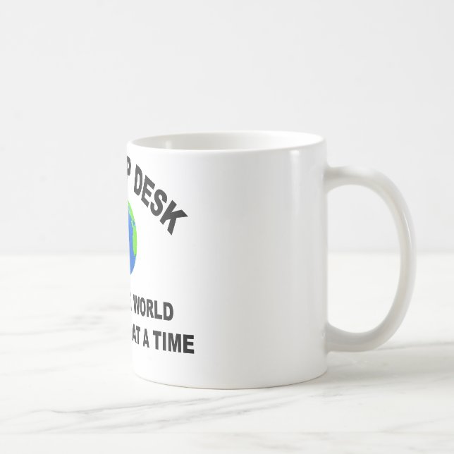Der Hilfsschreibtisch - Retten der Welt Kaffeetasse (Rechts)