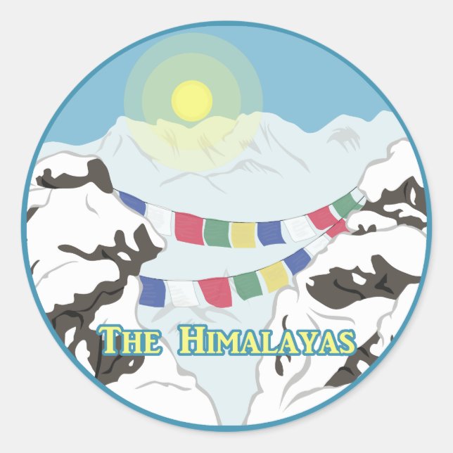 Der Himalaya Runder Aufkleber (Vorderseite)