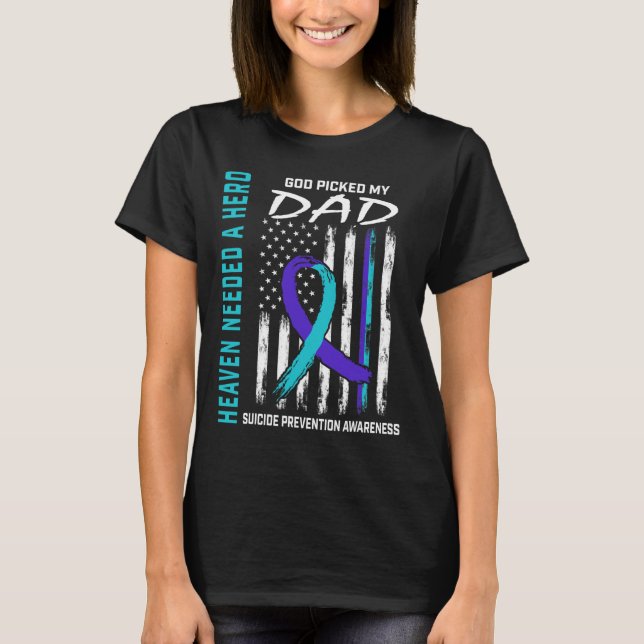 Der Himmel brauchte einen Helden Gott Pickierter V T-Shirt (Vorderseite)