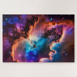 Der Himmel des lila und grünen magischen Universum