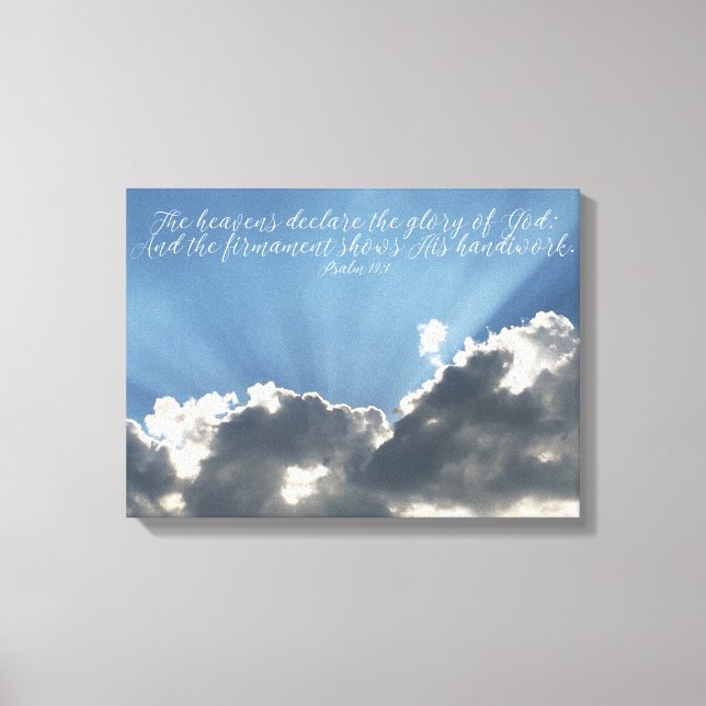 Der Himmel erklärt Bibelverse Art Sky Christlich Leinwanddruck (Vorderseite)