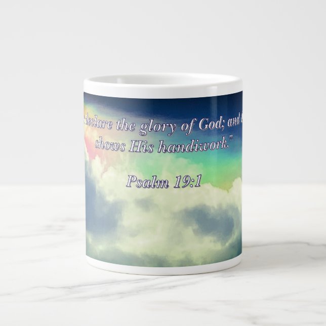 Der Himmel erklärt Psalm 19:1 Jumbo-Tasse (Vorderseite)