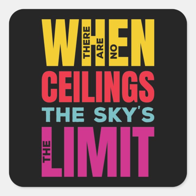 Der Himmel ist das Limit | Frauenrechte Gelb rot Quadratischer Aufkleber (Vorderseite)