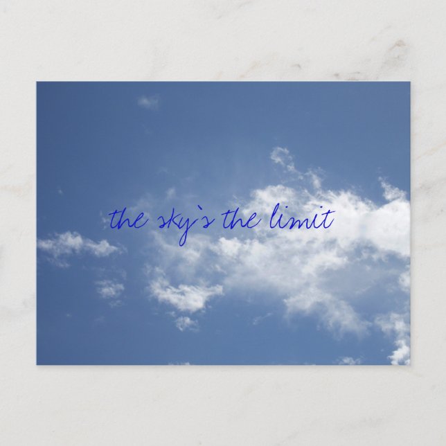 DER HIMMEL IST DIE GRENZE FÜR DIE POSTKARTE (Vorderseite)