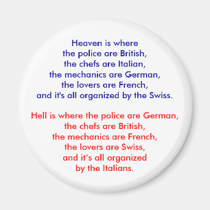 Der Himmel ist dort, wo die Polizei britisch ist, Magnet