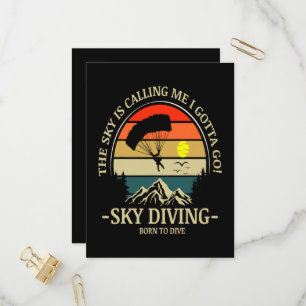 Der Himmel ruft mich, ich muss Skydiving gehen Einladungspostkarte