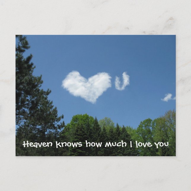 Der Himmel weiß, wie sehr ich dich Liebe habe Postkarte (Vorderseite)