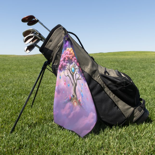 Der Himmelsbaum des Werdens. Golfhandtuch (Gras)