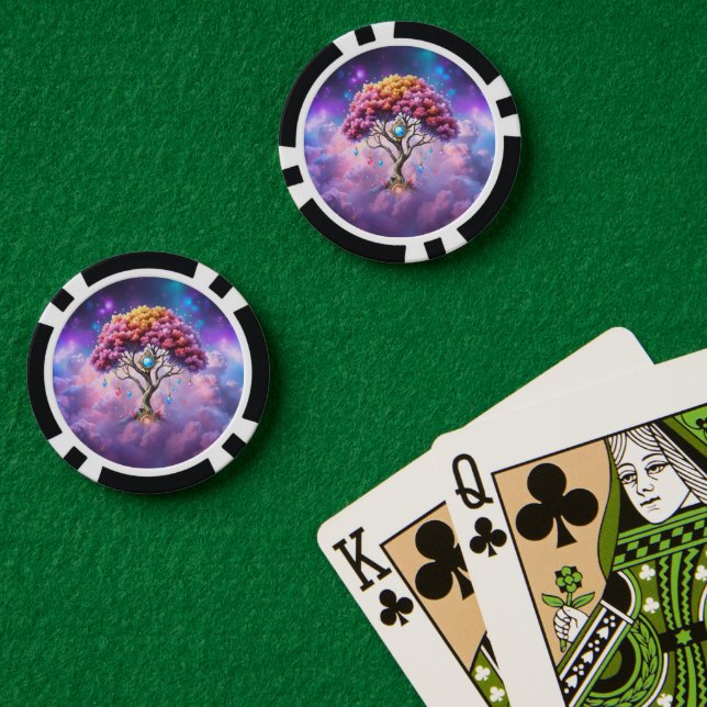 Der Himmelsbaum des Werdens. Pokerchips (Pokertisch (doppelt))