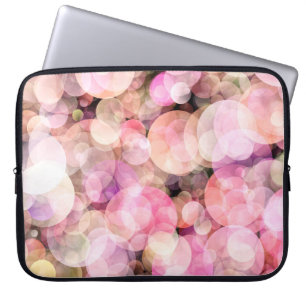 Der Hintergrund blassgelber Blasen. Laptopschutzhülle