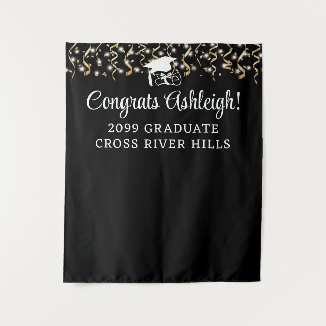 Der Hintergrund moderner Graduierungsparteien verb Wandteppich (Vorderseite)