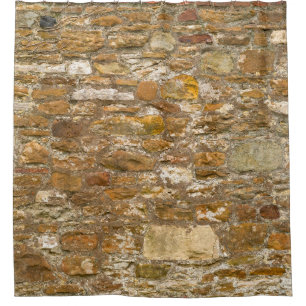 Der Hintergrund und die Natursteinmauer. High Reso Duschvorhang