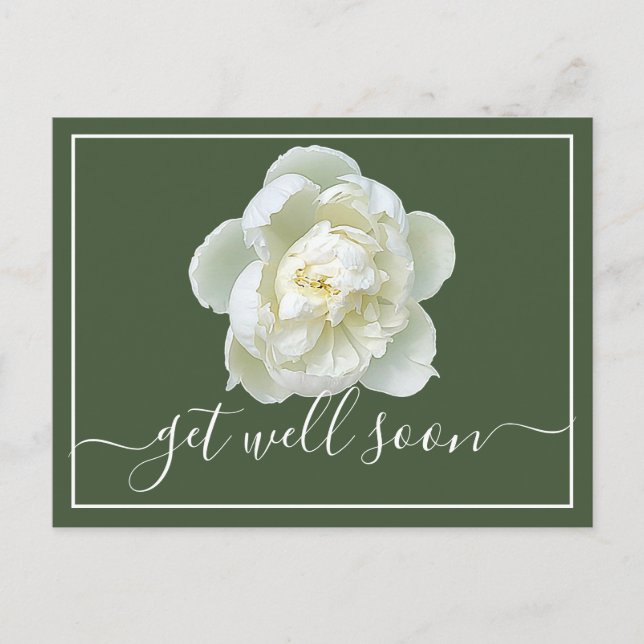 Der Hintergrund von White Peony Green wird gut Postkarte (Vorderseite)