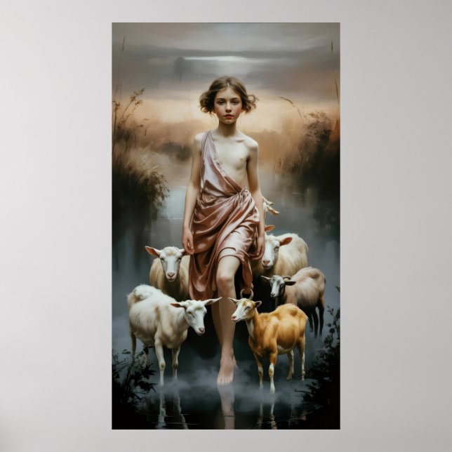 Der Hirte stiller Gewässer Poster (Vorne)