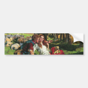 Der Hirte und seine Freundin (von Holman Hunt) Autoaufkleber
