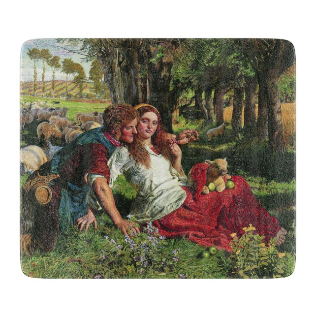 Der Hirte und seine Freundin (von Holman Hunt) Schneidebrett (Vorderseite)