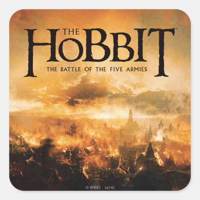 Der Hobbit: DER KAMPF MIT FÜNF ARMIES™-Logo Quadratischer Aufkleber (Vorderseite)