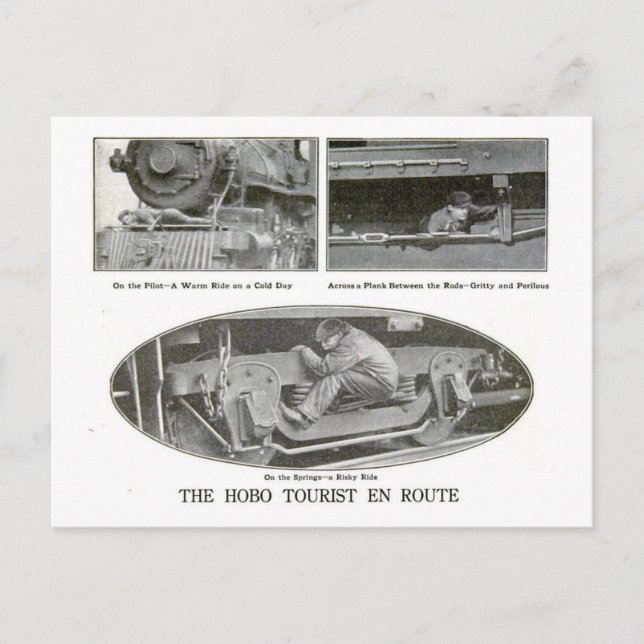 Der Hobo-Tourist Postkarte (Vorderseite)