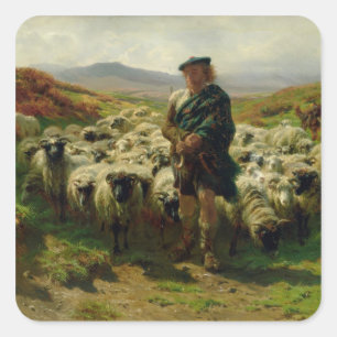 Der Hochland-Schäfer, 1859 Quadratischer Aufkleber