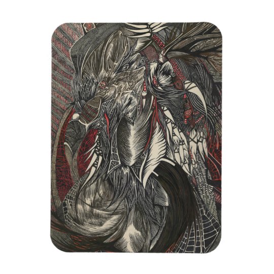 Der hochrote Rabe Magnet
