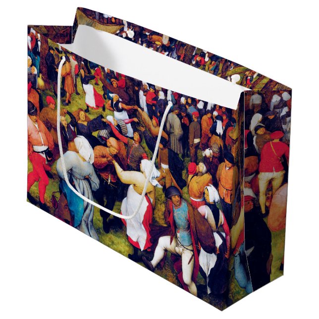 Der Hochzeitstanz, Pieter Bruegel große Geschenkta Große Geschenktüte (Vorderseite Schrägansicht)