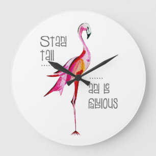 Der hohe Flamingo-Stand ist fabelhaftes lustiges Große Wanduhr