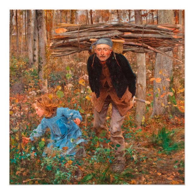 Der Holzsammler von Jules Bastien-Lepage Fotodruck (Vorne)