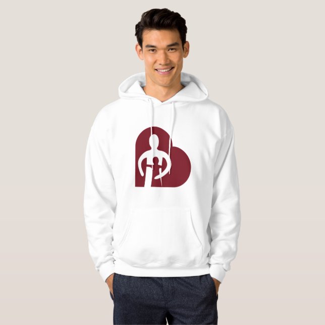 Der Hoodie der Männer (weiß) (Vorne ganz)