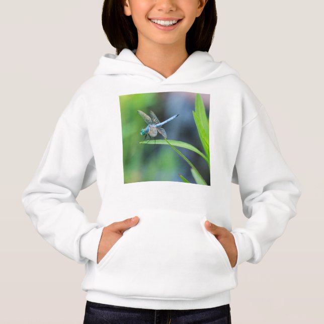 Der Hoodie des blaues Libellen-Kindes (Vorderseite)
