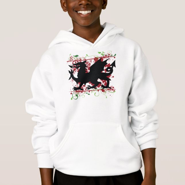Der Hoodie-Sweatshirt des Waliser-Drache-Kindes Hoodie (Vorderseite)