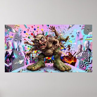 Der Hopgoblin des Memphis-Designs Poster