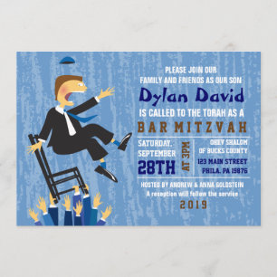 Der Hora Chair Tanz Bar Bat Mitzvah Einladung