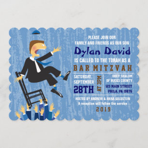 Der Hora Chair Tanz Bar Bat Mitzvah Einladung