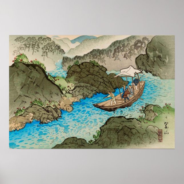 Der Hozu River Rapids Frühsommer Miki Suizan Poster (Vorne)