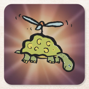 der Hubschrauberschildkröte Rechteckiger Pappuntersetzer