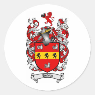 DER HUDSON-FAMILIENWAPPEN - DER HUDSON-WAPPEN RUNDER AUFKLEBER