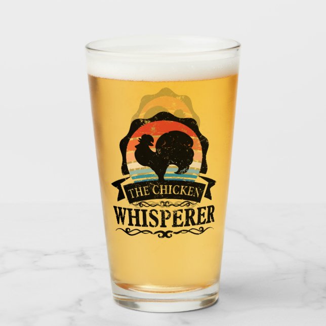 Der Hühnerflüsterer Lustig Glas (Vorne (Gefüllt))