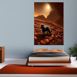 Der Hund auf den Mars AI Art Poster