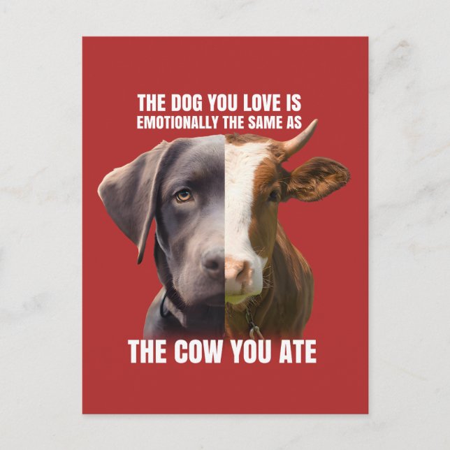 Der Hund, den du Liebe, ist derselbe wie die Kuh,  Postkarte (Vorderseite)